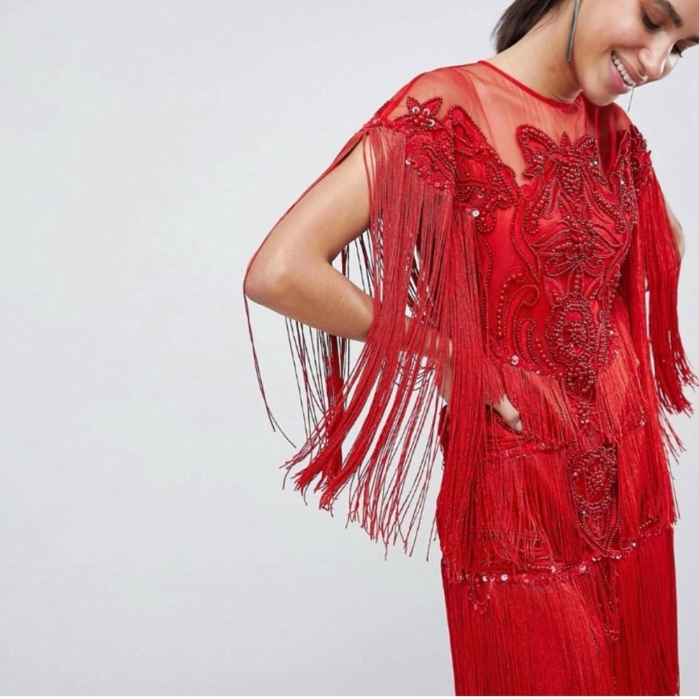 A star is born beaded red dress UK size 8/USA size 4